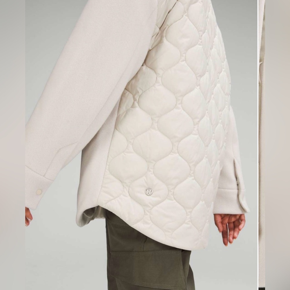 lululemon athletica Quilted Cream Button-Detail Jacket
